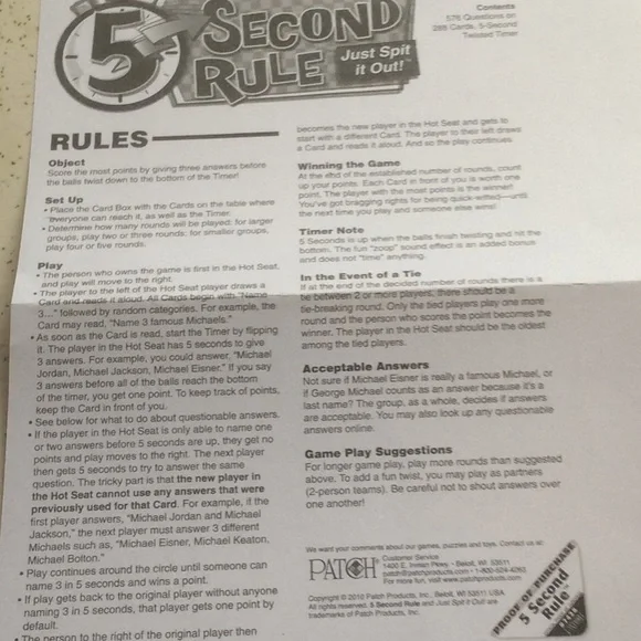 5 SECOND RULE ADULT GAME - Picture 3 of 4